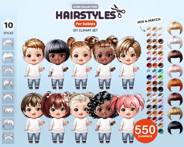 Chibi Hair for Baby Clipart