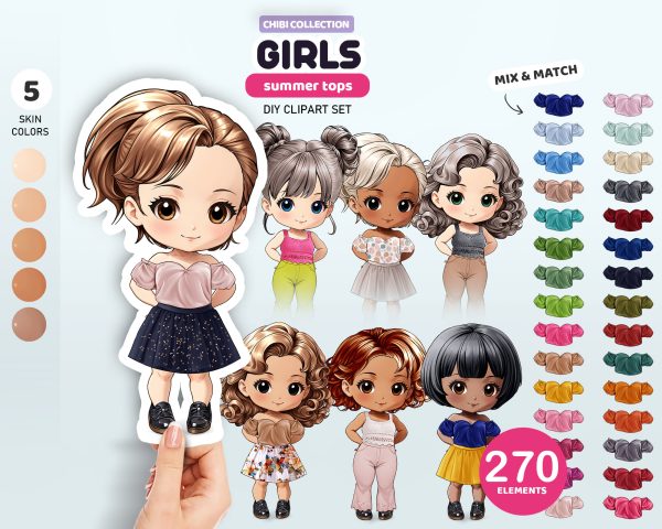 Chibi Girls Clipart