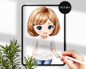 Chibi Woman Hairstyles Clipart