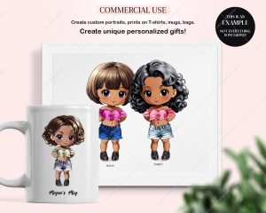 Chibi Summer Girls Clipart