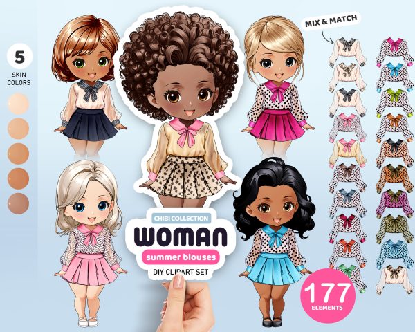 Chibi Summer Woman Clipart