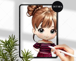 Chibi Striped Tops Clipart