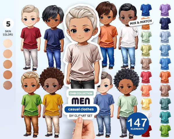 Men Doll Casual Clothes Clipart