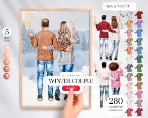 Winter Couple Clipart