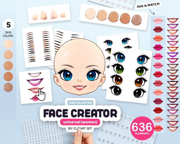 Woman Face Creator Clipart