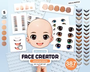 Men Face Creator Clipart