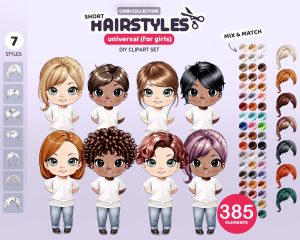 Short Chibi Hair Clipart