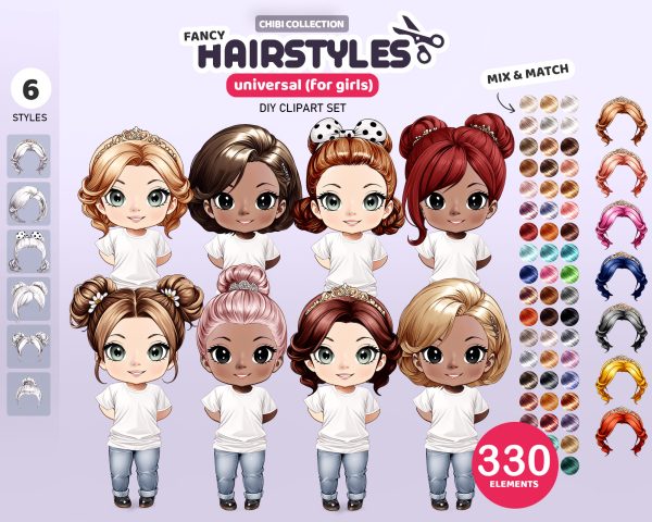 Fancy Chibi Hair Clipart