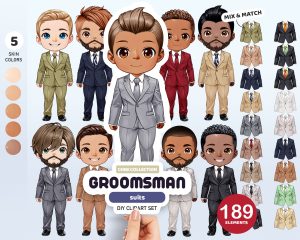 Chibi Groomsman Clipart