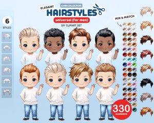 Elegant Male Chibi Hair Clipart