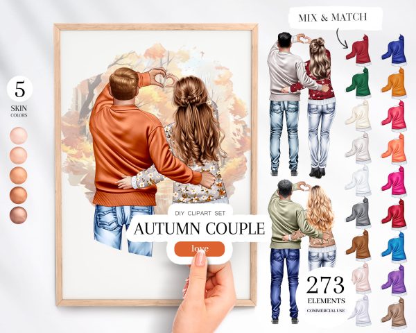 Autumn Couple Clipart