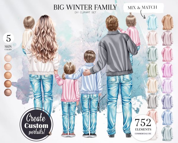 Big Winter Family Clipart