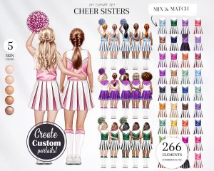 Cheer Sisters Clipart