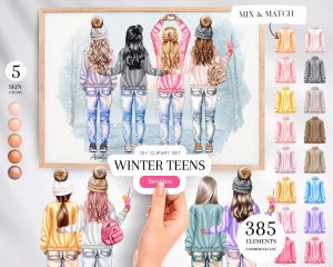 Winter Teens Clipart