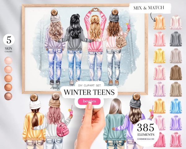 Winter Teens Clipart