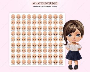 Tanned Female Faces Clipart