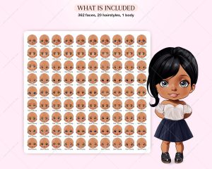 Brown Female Faces Clipart