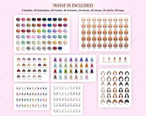 Chibi Fashion Girls Clipart