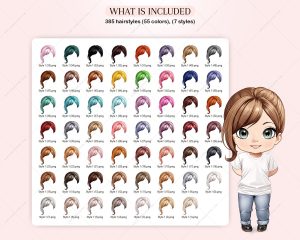 Short Chibi Hair Clipart