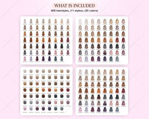 Glossy Hairstyles Clipart