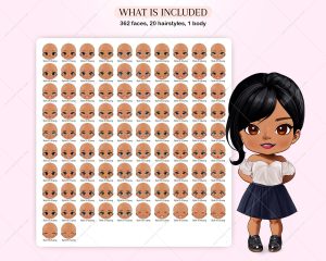 Brown Female Faces Clipart