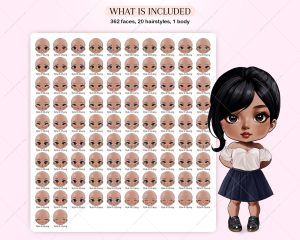 Dark Female Faces Clipart