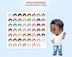 Elegant Hairstyles for Chibi Boys Clipart