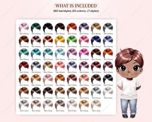 Short Chibi Hair Clipart