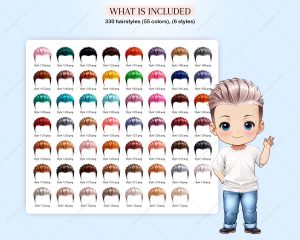 Elegant Male Chibi Hair Clipart