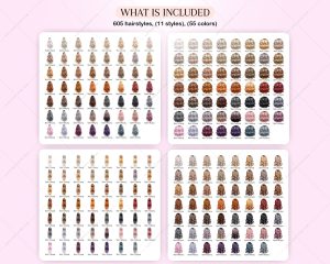 Glossy Hairstyles Clipart