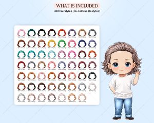 Elegant Hairstyles for Chibi Boys Clipart