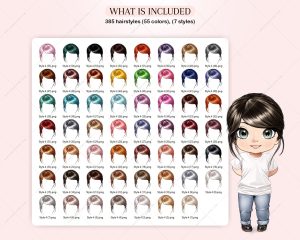 Short Chibi Hair Clipart