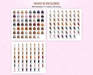 Glossy Hairstyles Clipart