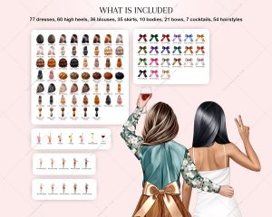 Stylish Besties Clipart