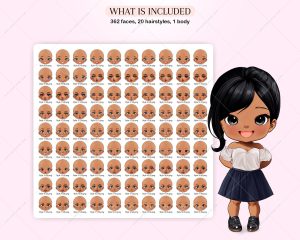 Brown Female Faces Clipart