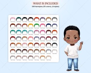 Elegant Hairstyles for Chibi Boys Clipart