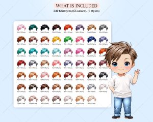 Elegant Male Chibi Hair Clipart