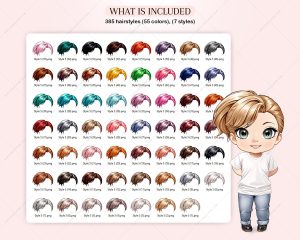 Casual Chibi Hair Clipart