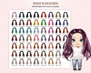 Long Chibi Hair Clipart