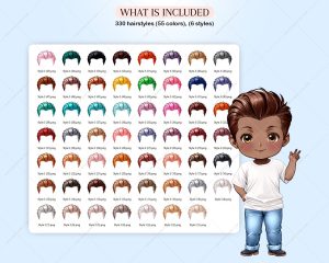 Elegant Male Chibi Hair Clipart