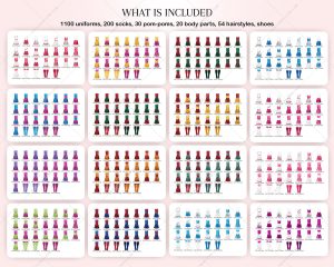 Cheerleaders Clipart Bundle