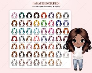 Long Chibi Hair Clipart