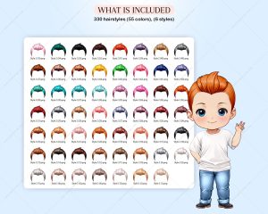 Elegant Male Chibi Hair Clipart