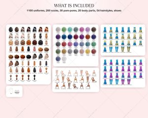 Cheerleaders Clipart Bundle