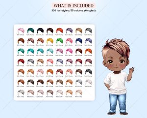 Elegant Hairstyles for Chibi Boys Clipart