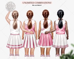 Cheerleaders Clipart Bundle