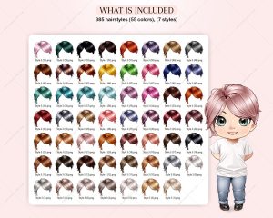 Short Chibi Hair Clipart