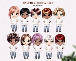 Short Chibi Hair Clipart