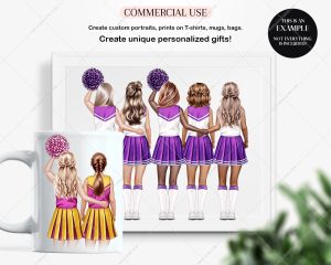 Cheerleaders Clipart Bundle