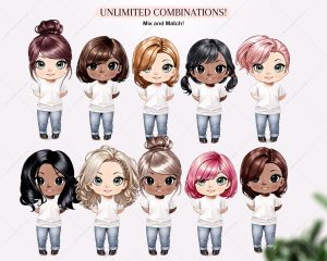 Casual Chibi Hair Clipart